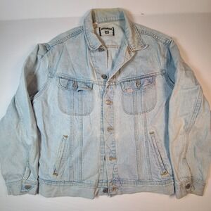 Vintage Lee Denim Jacket Light Wash Western‎ Style Menswear Essential Coat